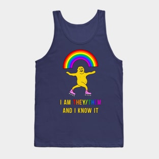 Genderfluid design for non-binary people personal pronouns They Them (They/Them) Tank Top